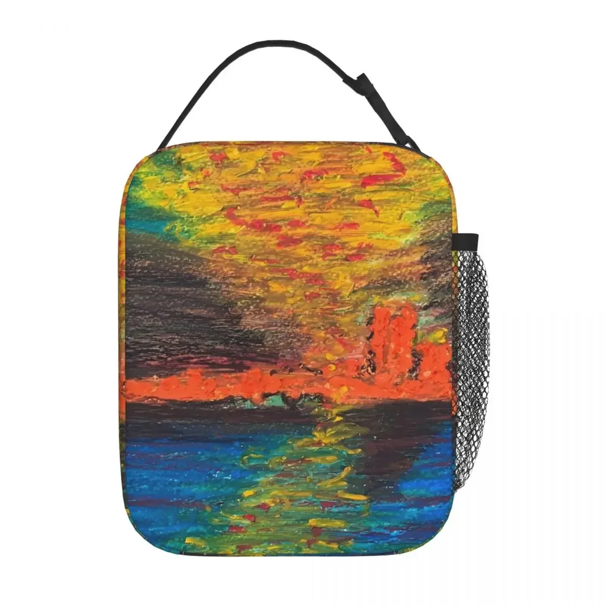 Oil Painting Lunch Bag For Children Abstract Landscape Design Lunch Box Fashion Outdoor Picnic Cooler Bag Thermal Lunch Bags