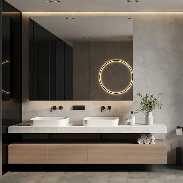 

Hotel Project 5 Star Furniture 52 Inch Modern Smart Bath Wall Hung Bathroom Vanity Cabinet With Sink