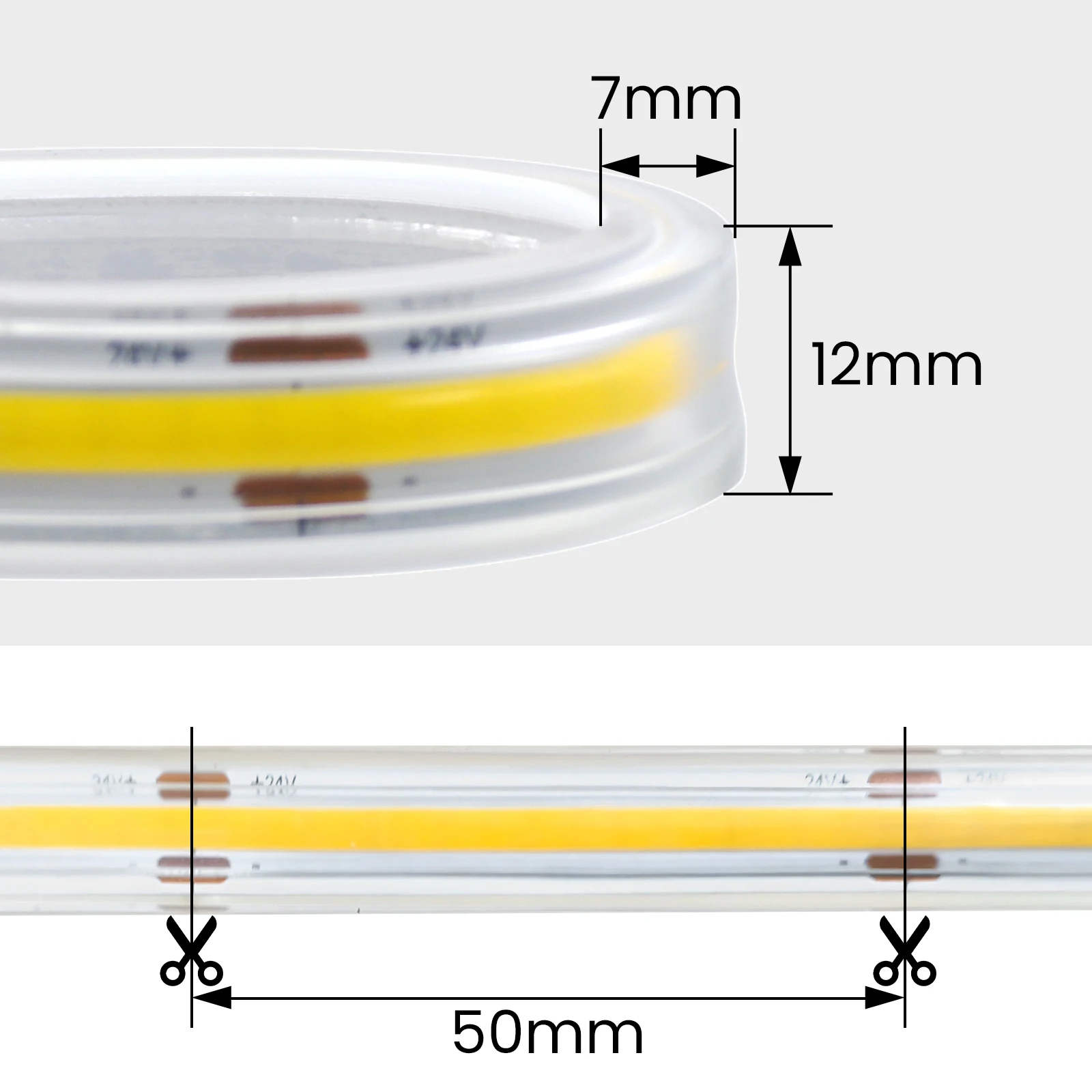 DC 24V światło pasek COB LED IP65 o wysokiej gęstości oświetlenie liniowe 320LED/M elastyczna taśma ciepłe naturalna biel wystrój pokoju 1M 5M 10M