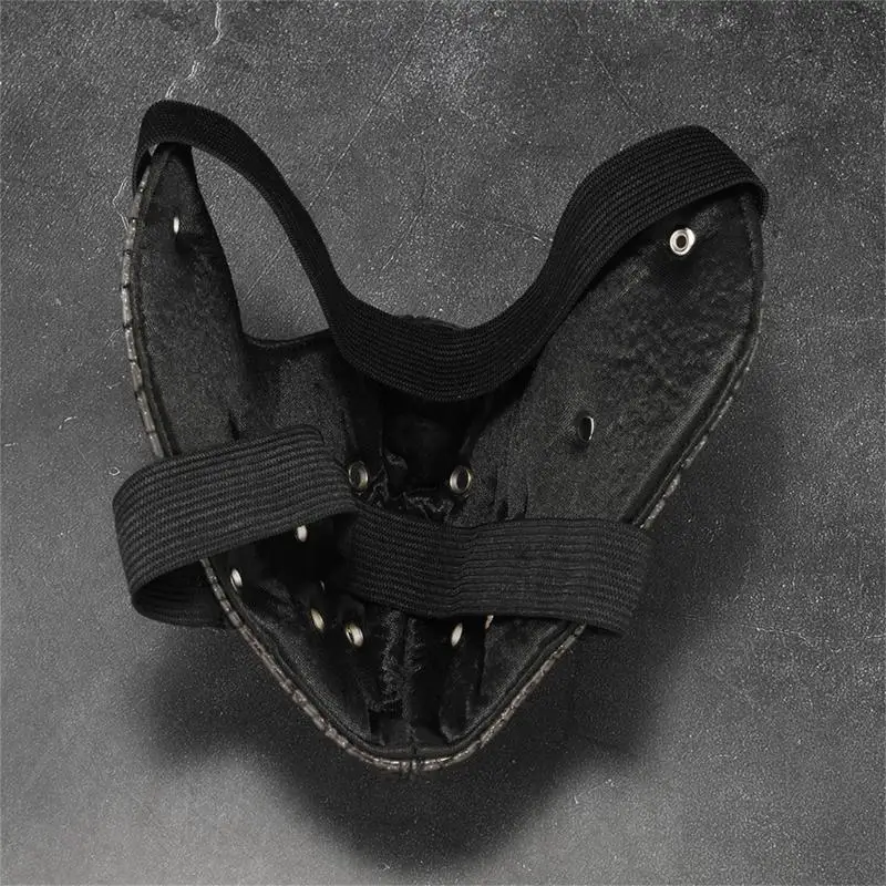 652F قناع دراجة نارية لراكبي الدراجات النارية على الطراز القوطي الشرير بنصف وجه مضاد للغبار، هدايا قناع رياضي