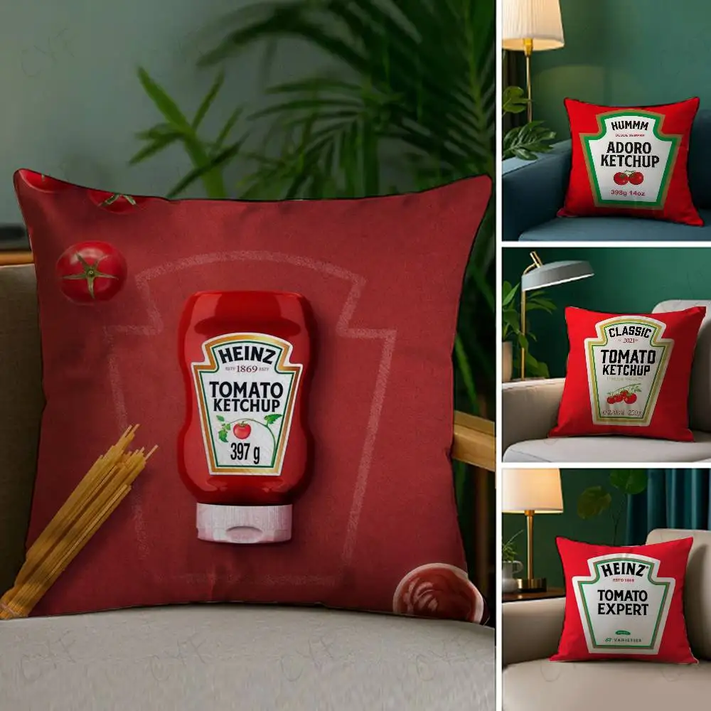 

Funny K-Ketchup L-Label Pillow Case Custom Printed Brushed Fleece Pillow, Baby Skin-Touch, Eco-Friendly Dye-Sublimation Cushion