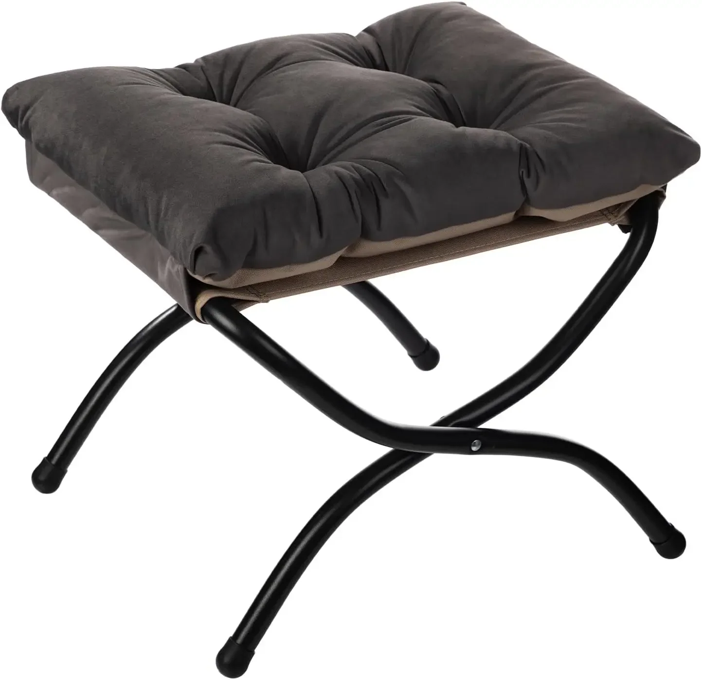 

15"(H) Folding Footrest Stool, Accent Padded Sofa Foot Stool for Lazy Chair, Upholstered Small Foldable Ottoman