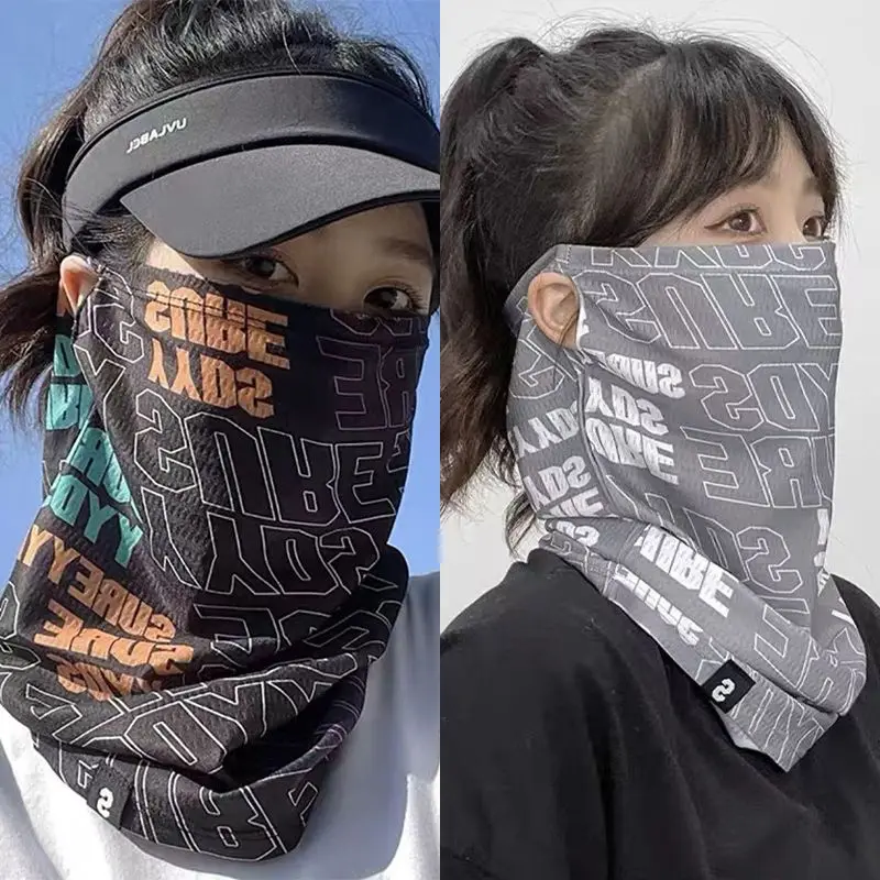 Máscara de protección solar a la moda para hombres y mujeres, bufanda para la cara y el cuello con protección UV, bufanda para los oídos, Hip Hop, deportes al aire libre, ciclismo, bandana