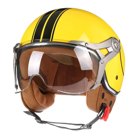 DOT 3/4 오픈 페이스 오토바이 레트로 오토바이 헬멧 남성용 여성용 빈티지 헬기 Capacete De Moto Bike Cascos Scooter