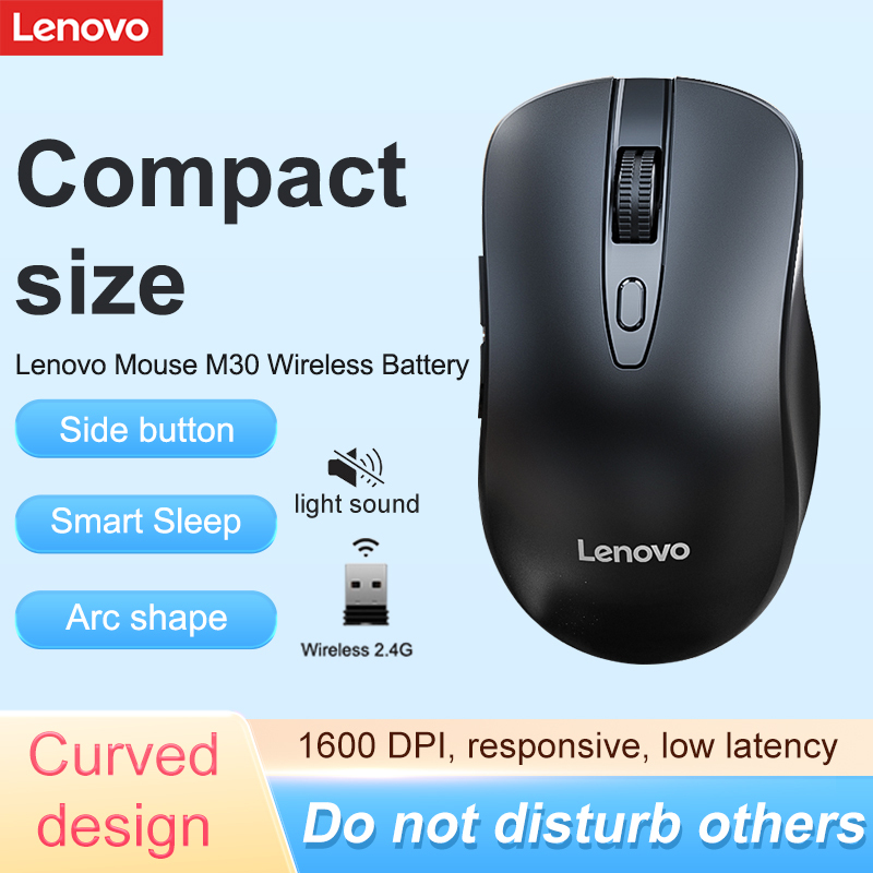 Lenovo M30 Dual Mode Mouse Bluetooth+ 2.4g 1600Dpi Ergonomic 7 Silent Buttons iPad MacBook Tablet Laptop Mouse