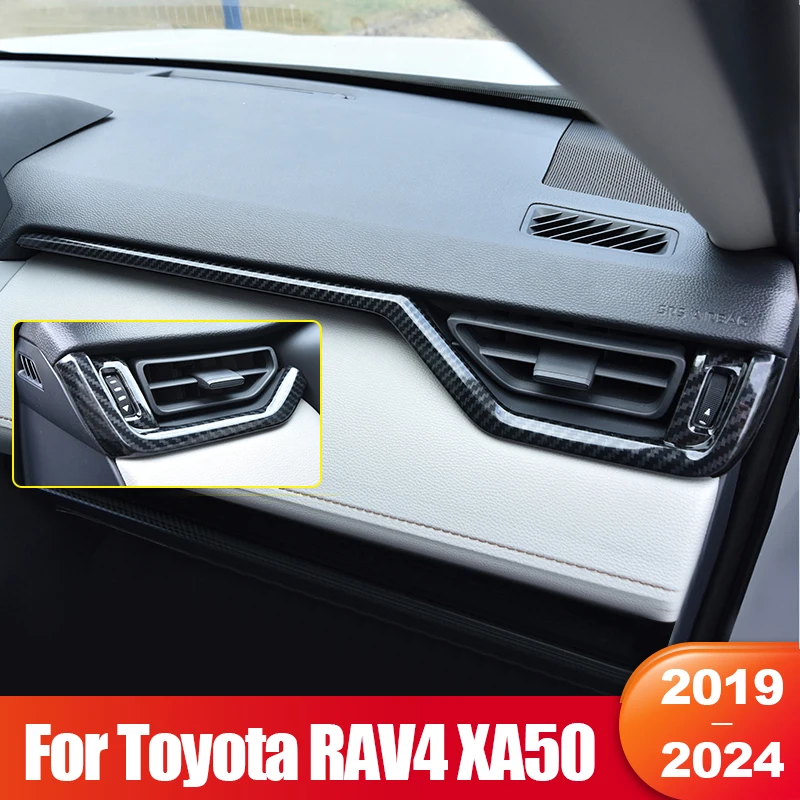 

For Toyota XA50 RAV4 2019 2020 2021 2022 2023 2024 RAV 4 Hybrid Car Central Control Dashboard Trim Strip Cover Accessories