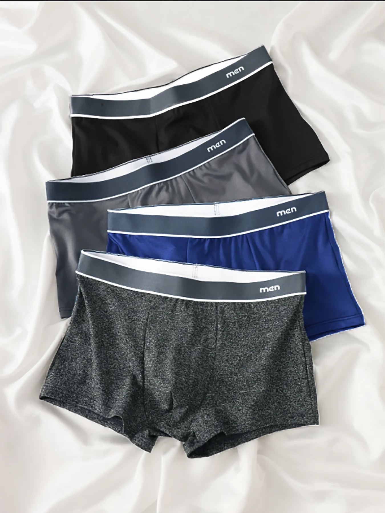 

4PCS men's underwear comfortable breathable underwear combination sports casual elastic simple four seasons men's boxer briefs