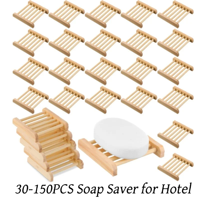 30-150PCS Soap Saver Wood Soap Dish Bulk for Hotel Bathroom Soap Holders Hand Craft Soap Case for Bathtub Shower Dish Accessorie