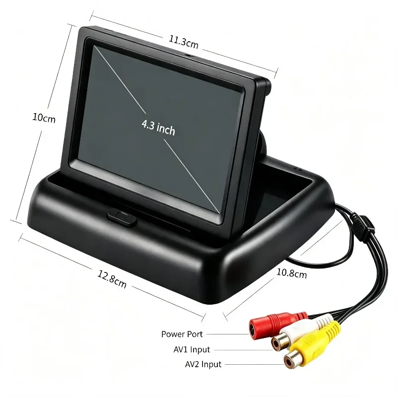 Portable Folding Car Monitor 4.3 Inch LCD Display For Reverse Camera Parking System Video Screen view 5