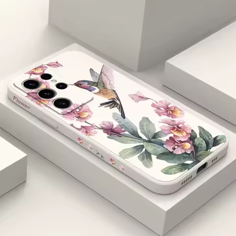 Pink Azaleas Phone Case For Samsung Galaxy S25 S24 S23 S22 S21 S20 S10 S10E Ultra Plus FE Note 20 Ultra 10 Plus Cover