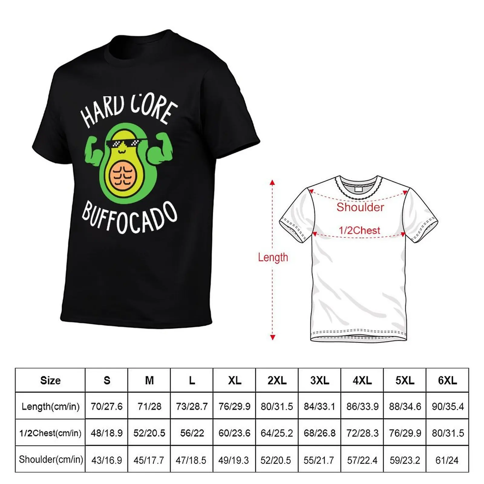 Hard Core Buffocado T-Shirt funny costumes tops Short sleeve tee men