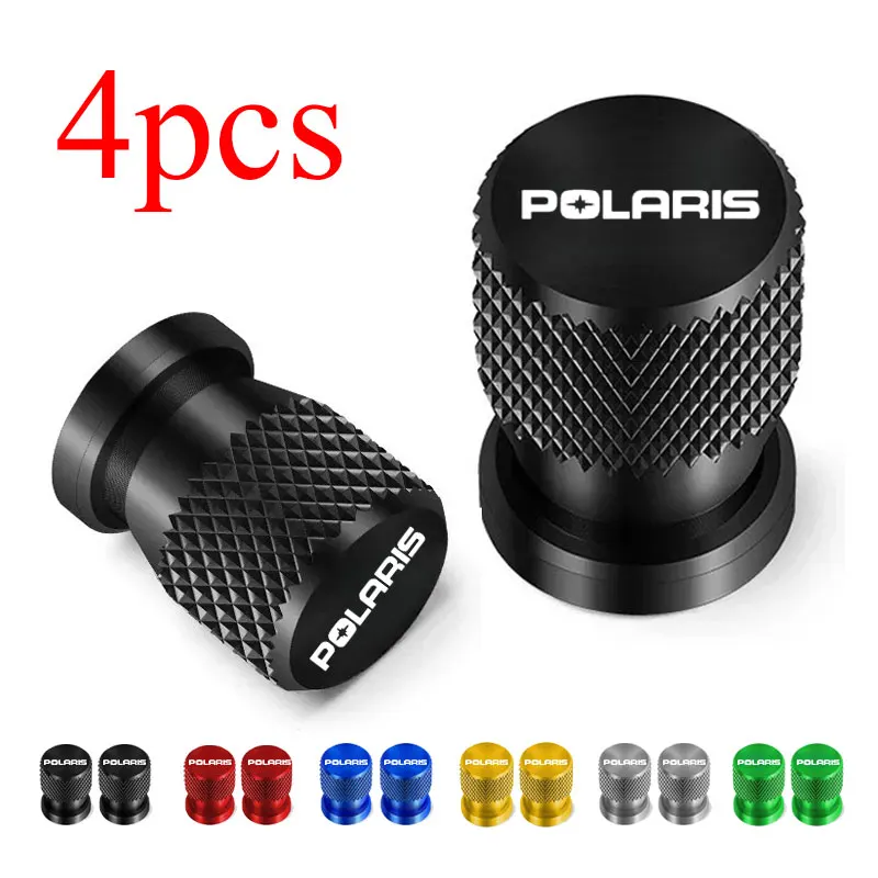 Tampas de válvula para pneus de carro, 4 unidades, capas para hastes de pneus, à prova d'água, para acessórios automotivos POLARIS