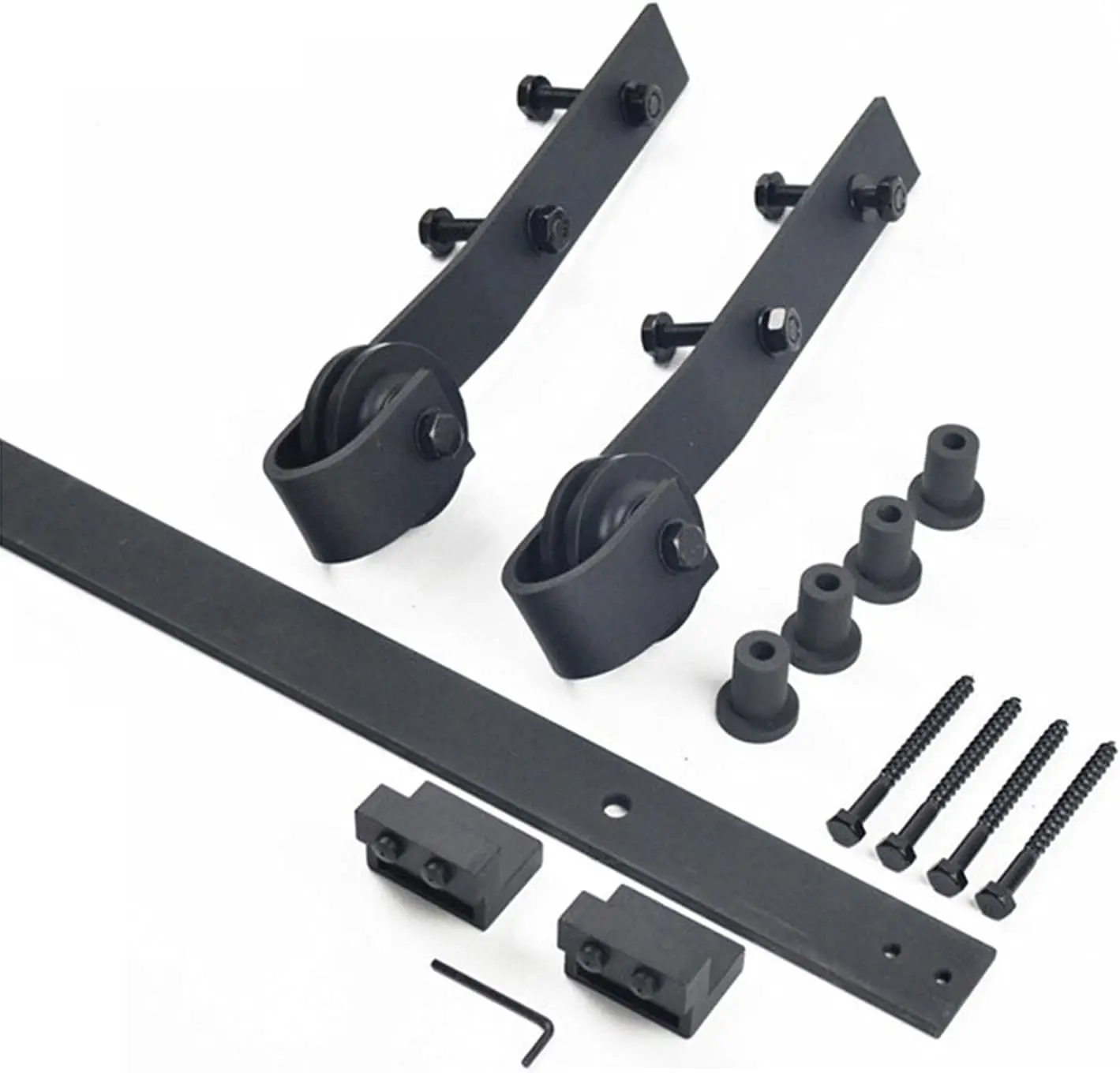 Stand Up Rolling Home Office Library Hardware Kit, Tensible Sliding Roller (No Ladder), Barn Door Sliding Kit Hardware Rail