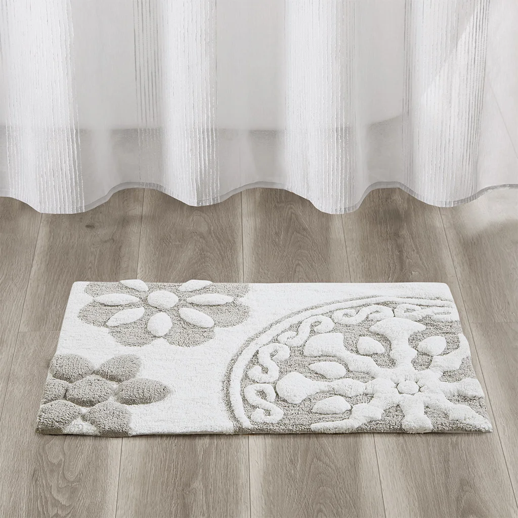 

20"W x 30"L Cotton Tufted Bath Rug, taupe