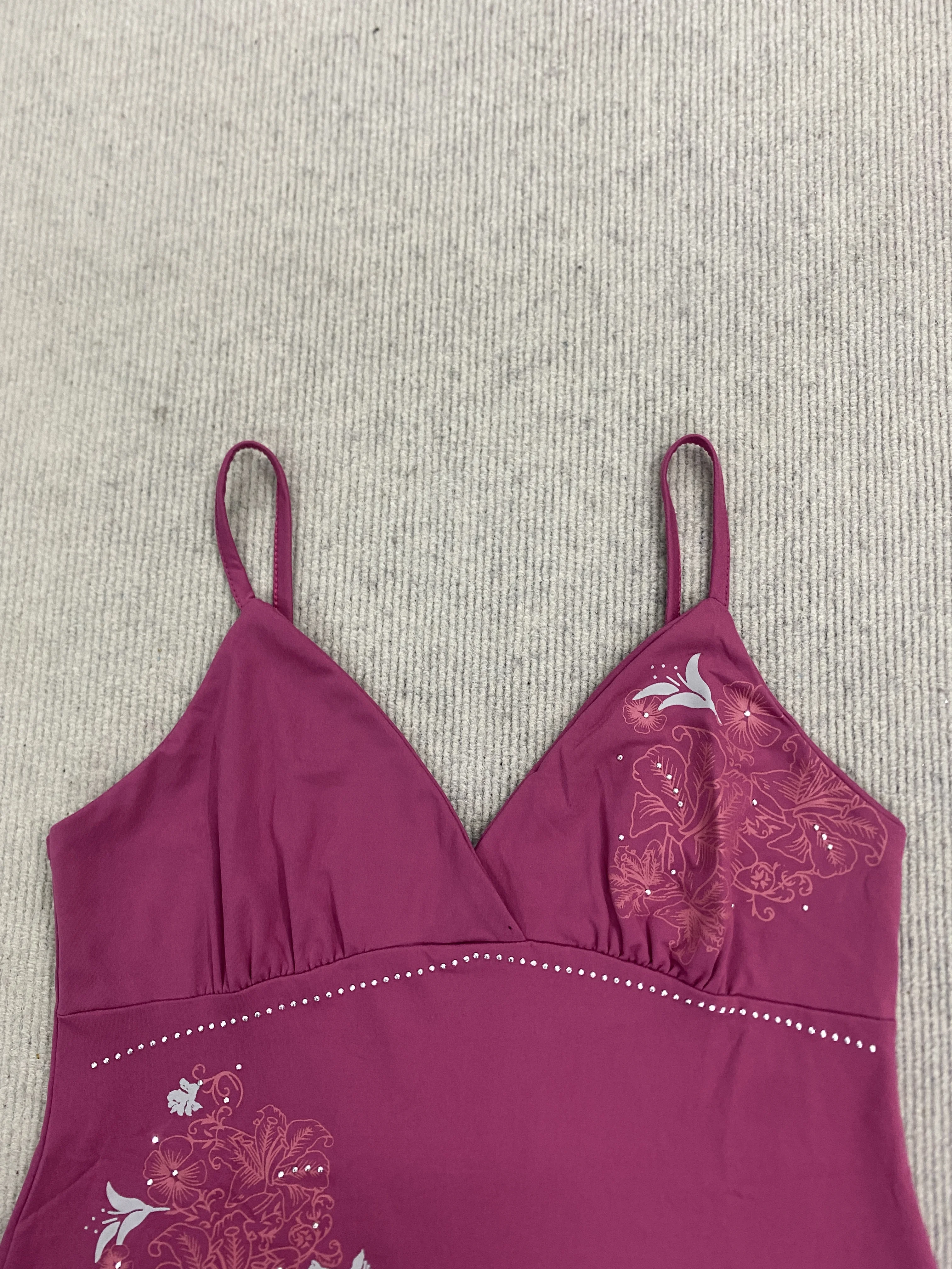 Vintage Retro Damen-Trägertop mit Schlanker Taille, Strass-Verzierung und Bedrucktem Muster, Sexy Sommer-Oberteil für Frauen – Detail 9