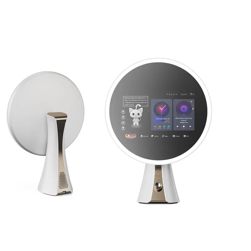 مرآة مكياج ذكية تعمل باللمس بإضاءة LED قابلة للتعديل 5X مرآة لمستحضرات التجميل المكبرة المغناطيسية وتحليل الذكاء الاصطناعي للعناية بالبشرة #3