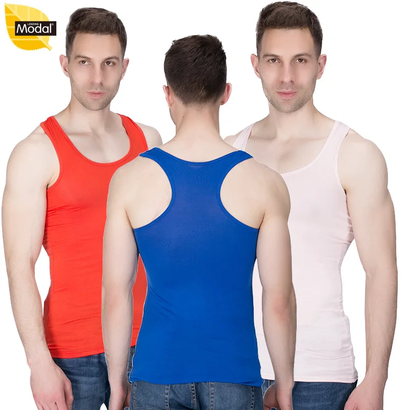 Men's Summer Modal plus-size overweight bouncy and stylish casual wide-back vest tank top men vetements homme L-7XL
