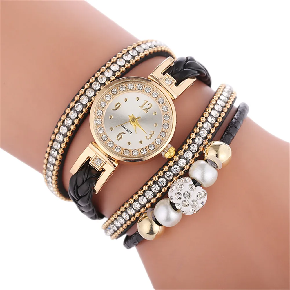 Relojes de pulsera para Mujer, pulsera envolvente, vestido de moda, reloj de pulsera para Mujer