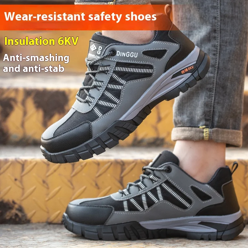 Men Work Shoes Steel Toe Cap Safety Shoes Puncture-Proof Protective Shoes Anti-smash Non-slip Indestructible shoes Lightweight