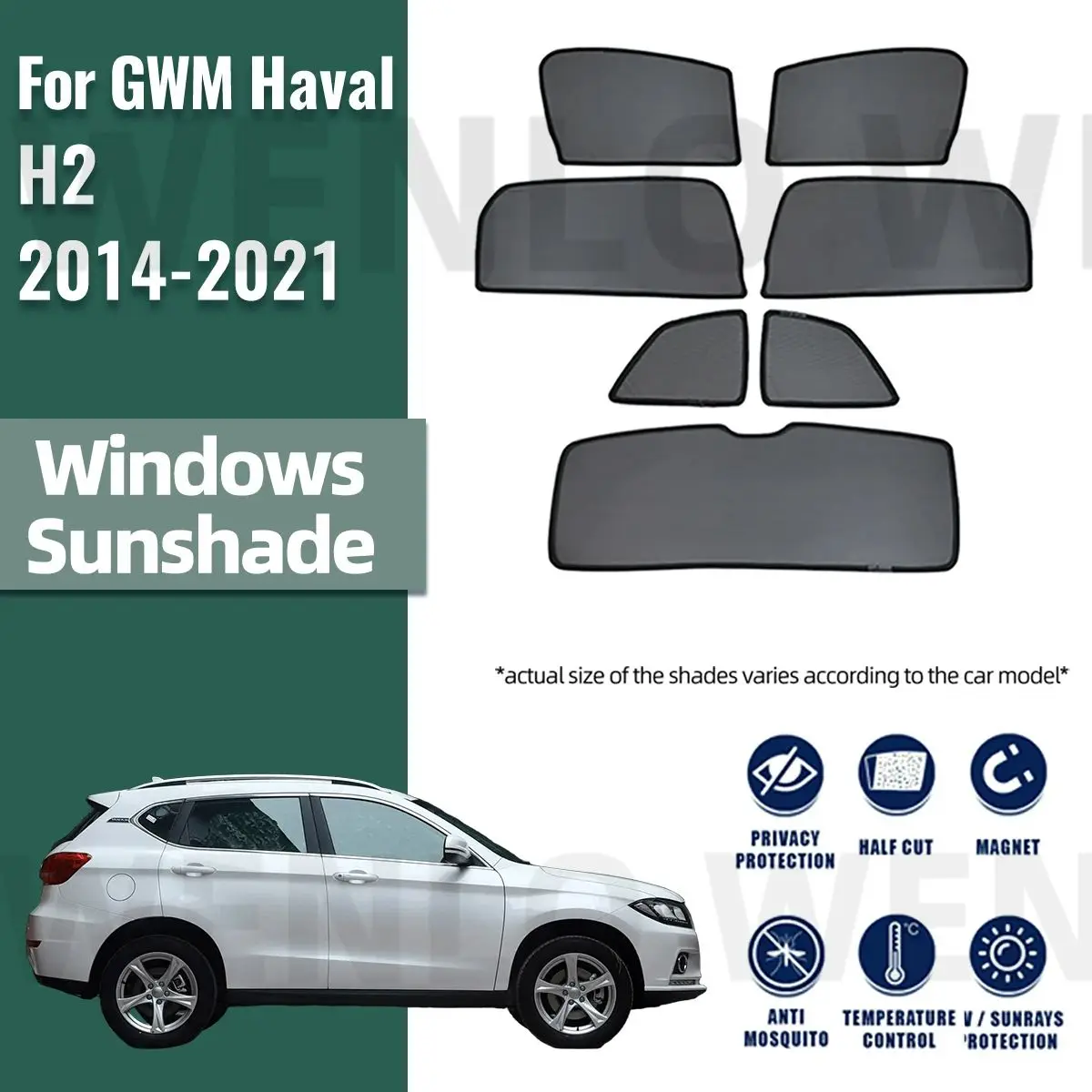 

For GWM Haval H2 2014-2021 Magnetic Sun Shade Car Sun Visor Front Windshield Curtains Summer Window Sunshade Auto Accesorries