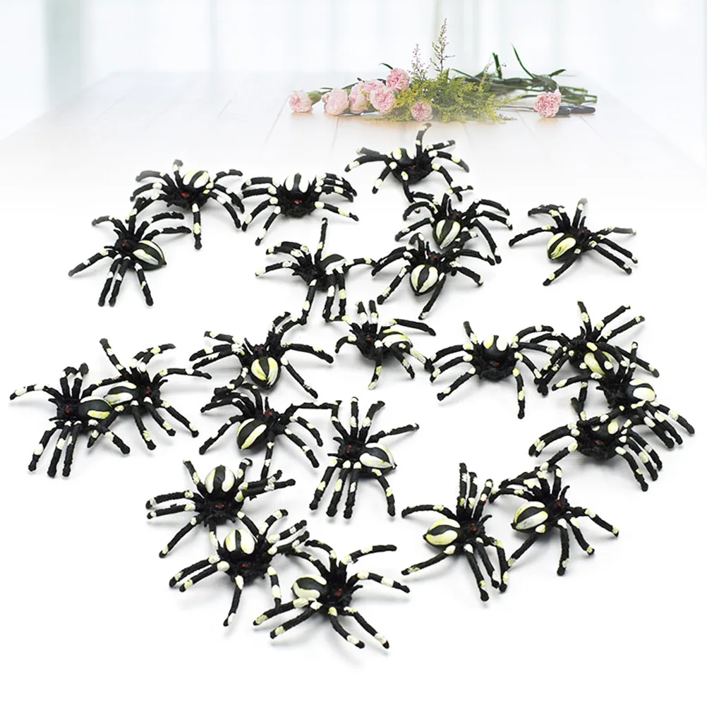 

12 Pcs Spiders Halloween Decorations Scary Fake Haunted House Prop Spider Party Carnival Haunted House Props Costume Toy
