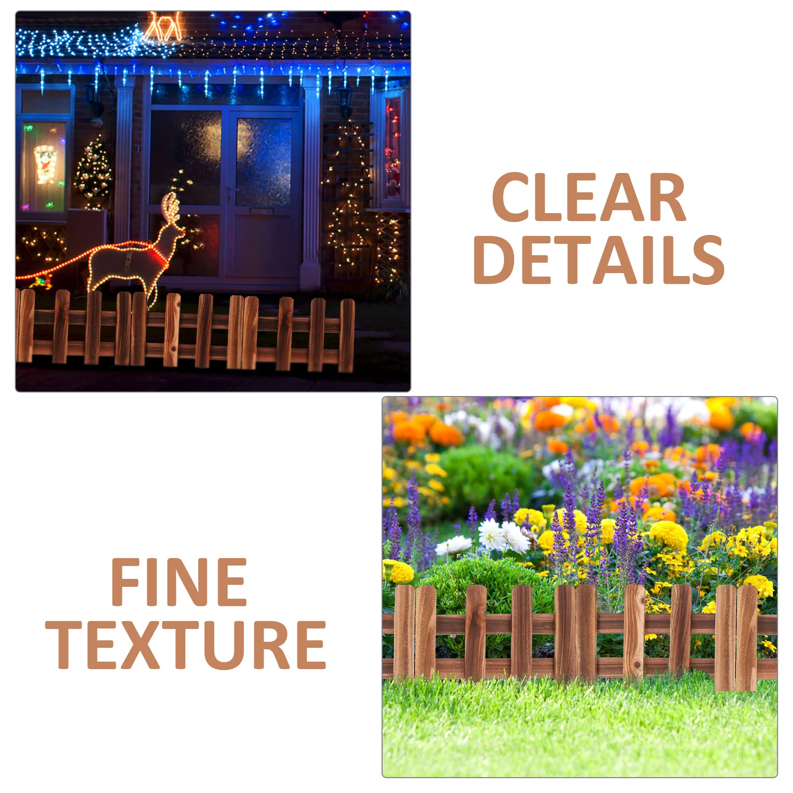 

Christmas Tree 20cmx60cm Anti corrosive Wood Fences Decorative Garden Fence Outdoor Balcony Courtyard Partition Reusable Durable