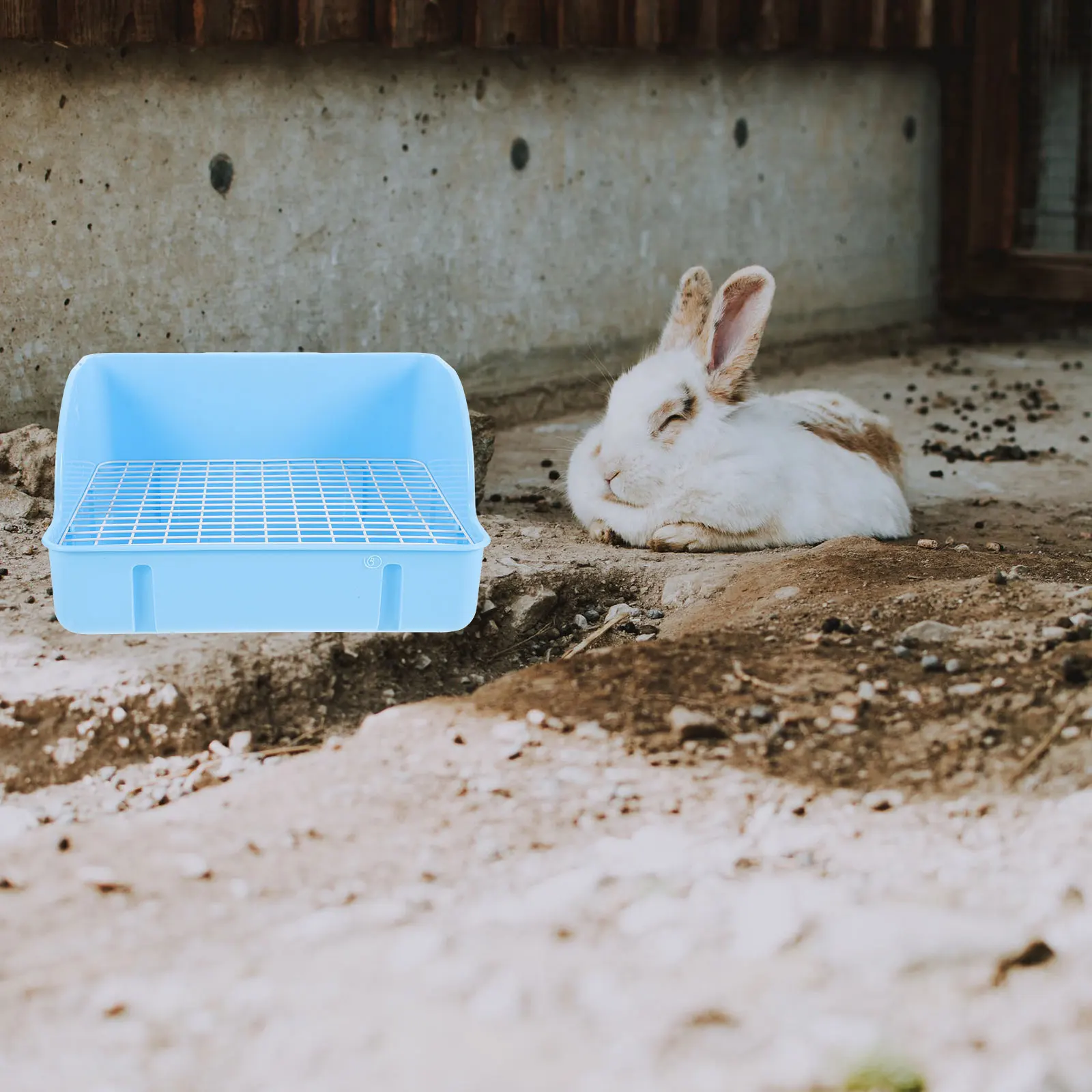

1 Pcs Blue Pet Toilet Box For Rabbit Easy Clean Litter Tray Small Animal Potty Corner Litter Box