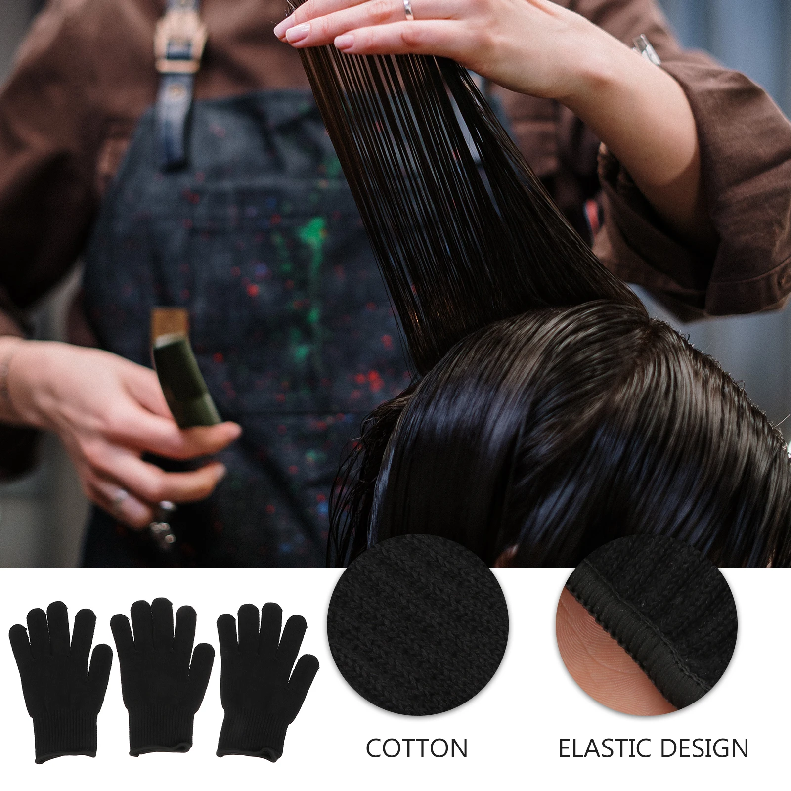

3pcs Heat Resistant Gloves for Hair Tools Black High to 200C Thermal Protection Anti Scald Oven Gloves