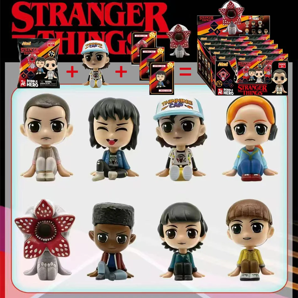 Q 버전 앉은 자세의 스트레인저 핫싱스 스티브의 육식 식물 피규어 액션 장식 모델 블라인드 박스 새해 선물