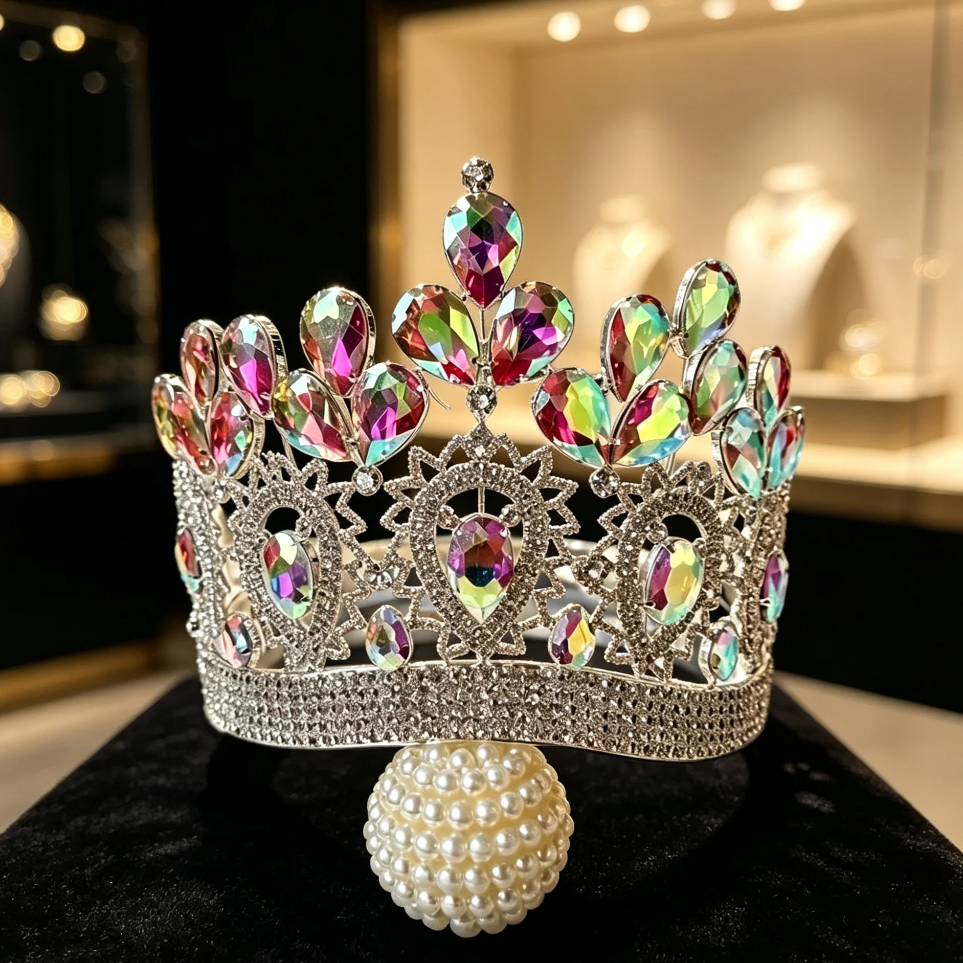 Thailand Large Size Queen Hair Crown New Miss World Hair Accessory for Beauty Show Performance Luxury Fashion Headwear