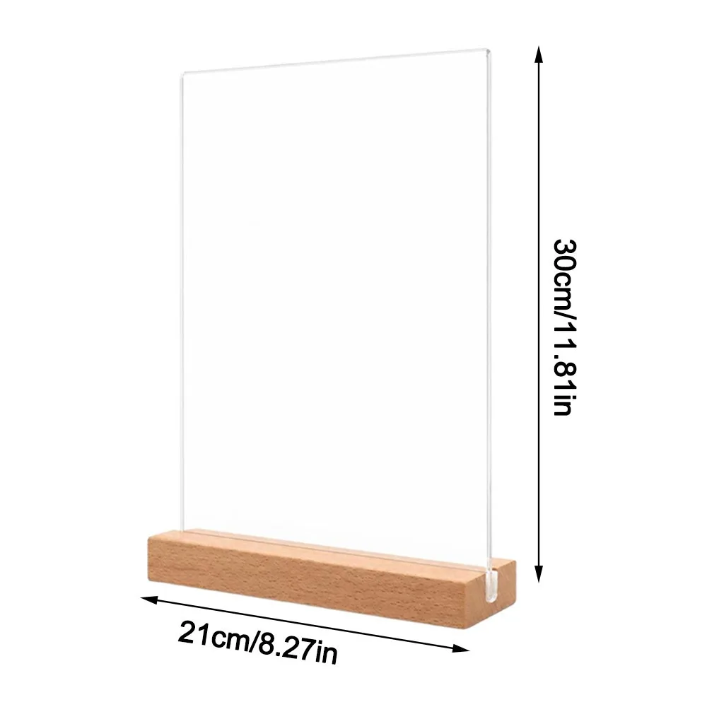 Double Sided Acrylic Sign Holder Table Top A4/A5/A6 Size Bulletin Board Creative Design Acrylic Material Acrylic Poster Frame