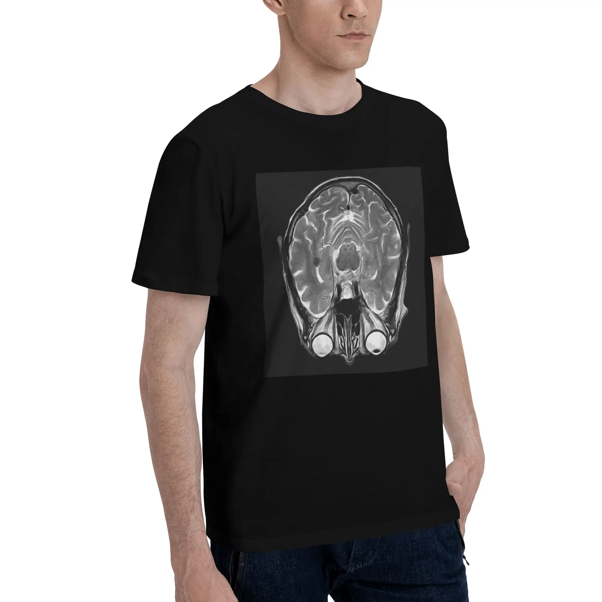 

MRI of the Brain Men T-Shirt Oversized T Shirts Men's O-Neck Cotton Tees Short Summer Male