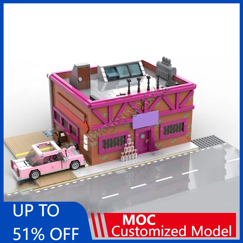 

3247Pcs MOC Customize Model The Simpson Moe's Tavern Building DIY Blocks Creative Children Puzzle Collection Bricks Toys Gifts