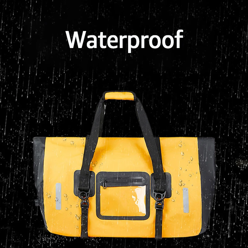 40L 66L Waterproof Motorcycle Tail Bag Outdoor Camping Cycling PVC Dry Bag River Water Proof Raft Swim Fitness Handbag Men Women