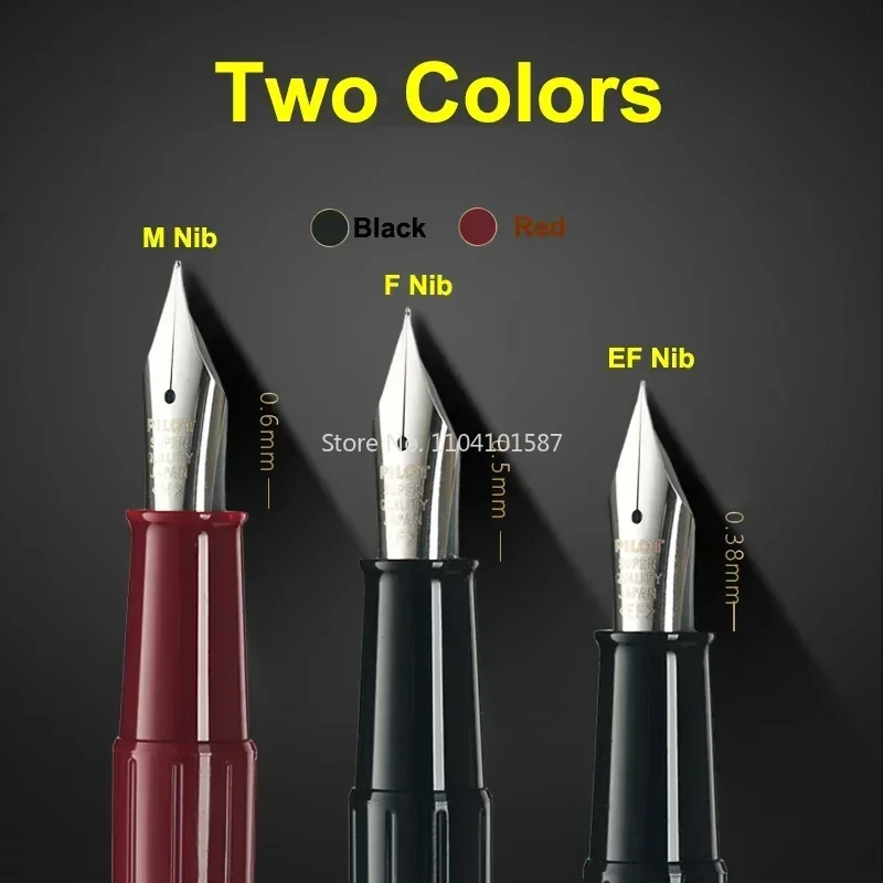 New Pilot Desk Fountain Pen - DPP-70 - Extra Fine Nib/Fine Nib/Medium Nib - Black Body/Red Body Writing Supplies Stationery Pens