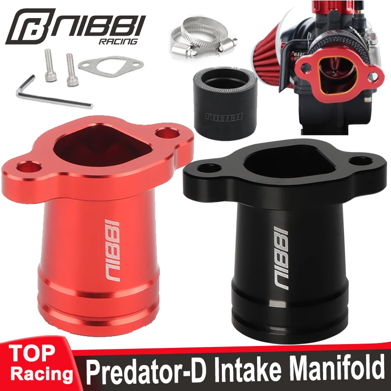 

NIBBI Motorcycle Universal 212cc D Intake Manifold Pipe Inlet for VM22/VM26 PWK PE Carburetor Predator 196cc Honda GX200 Engine