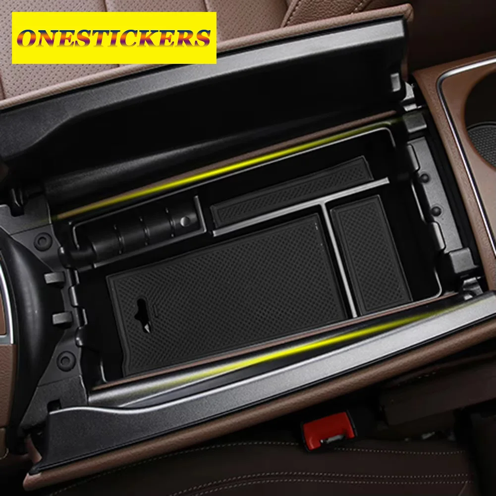 Para Mercedes Benz Clase E W213 AMG E43 E53 63 2016-2023 accesorios de coche consola central apoyabrazos caja de almacenamiento organizador bandeja soporte