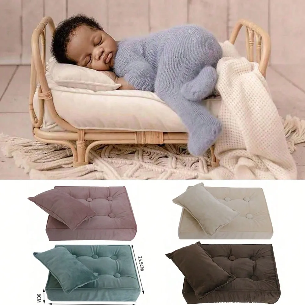 Newborn Photography Props Pillows Posing Bedding Mattress Bed Cushion Baby Photo Shooting Prop Backdrop Pillows Boy Bed Mattress