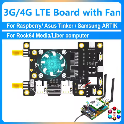 Raspberry Pi 3G/4G &amp; LTE HAT with Fan Expansion Board Mini PCIe For Samsung ARTIK /Rock64 /Asus Tinker /Latte Panda