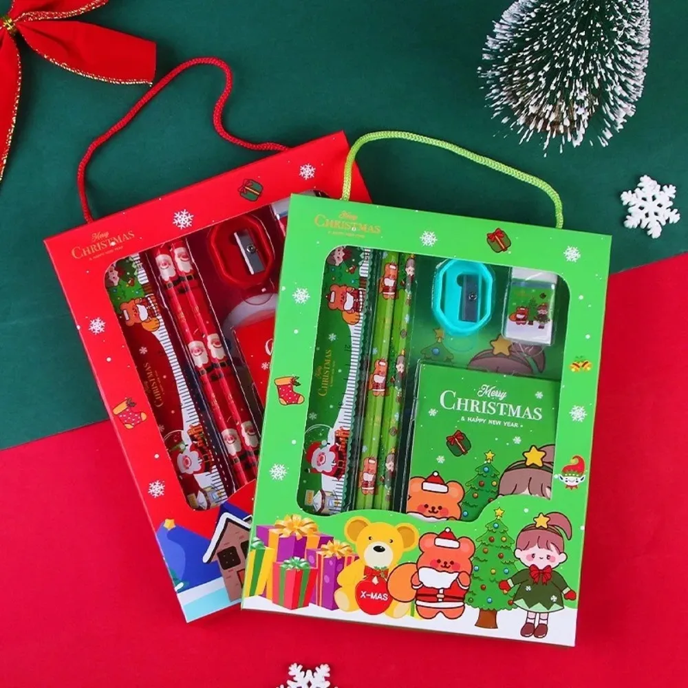 2025 Christmas Stationery Gift Kit Children's Learning Supplies Six Piece Student Writing Tools Kid School Supplies Holiday Gift