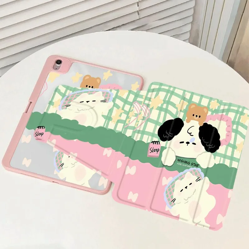 Rotating Stand Tablet Cover for IPad Air Case IPad 10th Gen Air 5th 4th 10.9 Pro11 2nd 3rd 4th IPad 10.2 7th 9th 8th Puppy Sleep