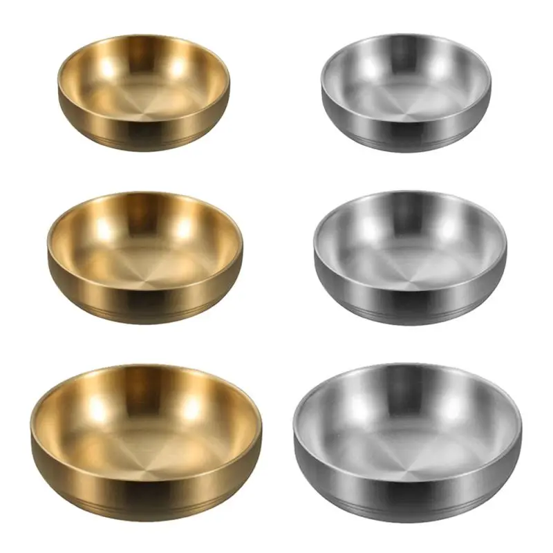 Heat Insulated Stainless Steel Bowl Mixing  Double Layer Rice s Metal Ice Cream Soup s for Kitchen Flatware