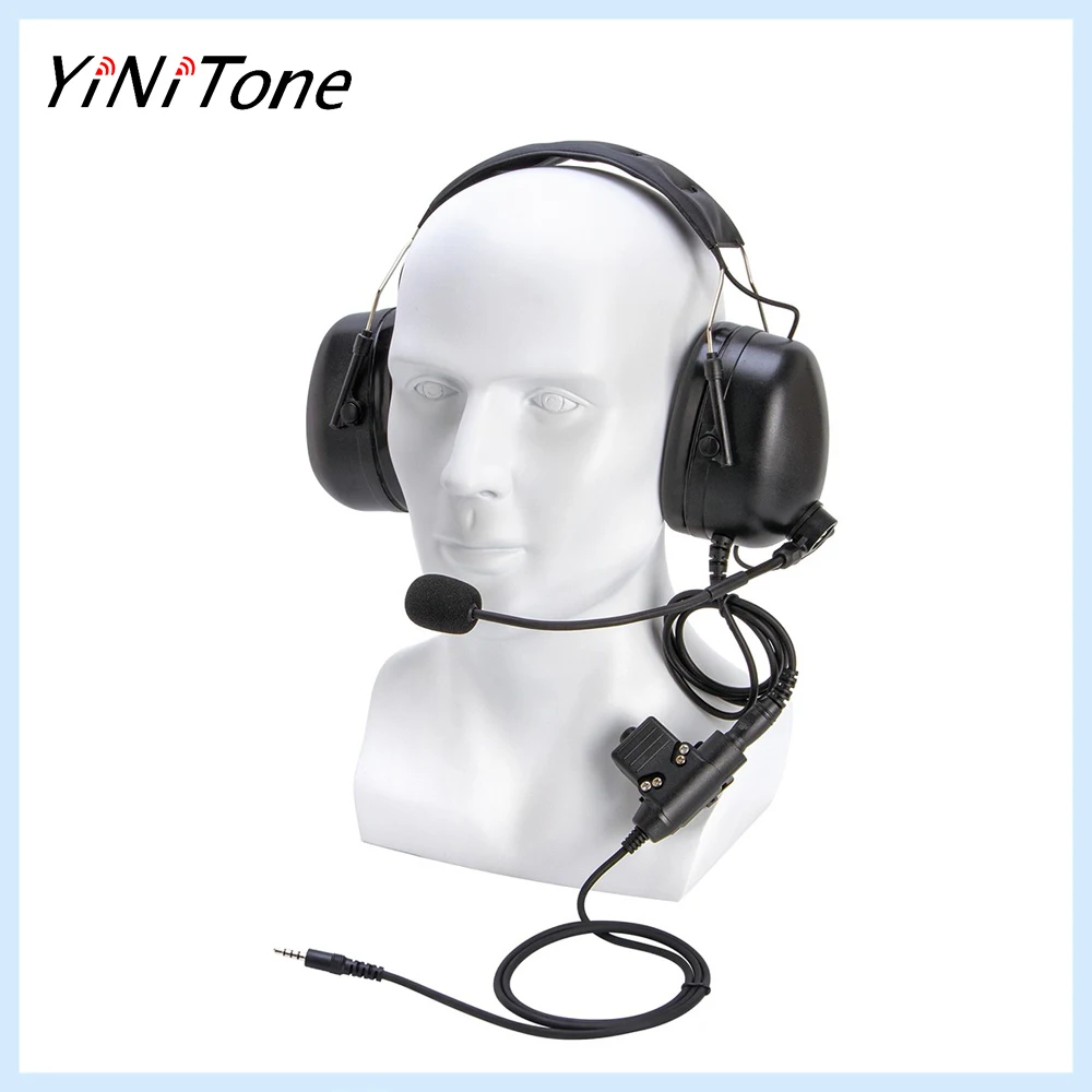 

U94 PTT Adapter with Universal Aviation Pilot Headphone Ham Radio Earpiece Mic for iPhone Samsung HTC Cellphone