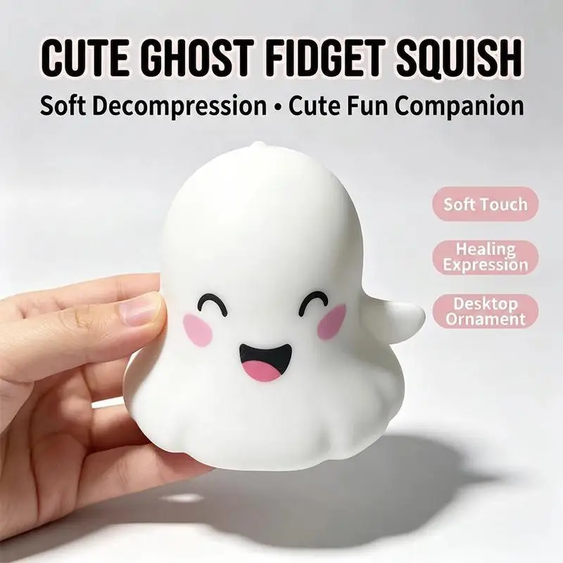 Hot Sale Cute Ghost Fidget Squeezable Toy With Soft Touch And Stress Relief Perfect For Desk Decor Halloween Gifts And Daily Use