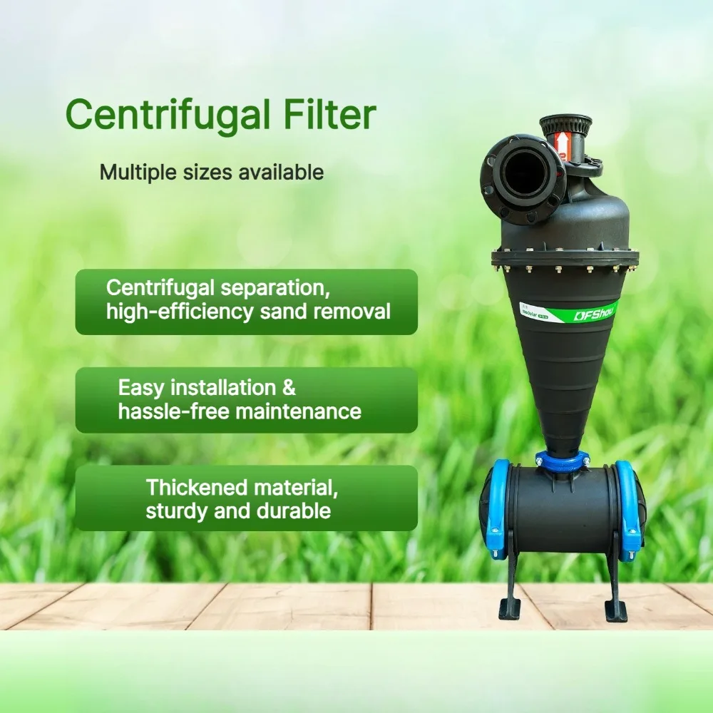 Sand & Gravel Centrifugal Filter, Sediment Filtration, Corrosion & Abrasion Resistant, Agricultural Filter for Drip Irrigation
