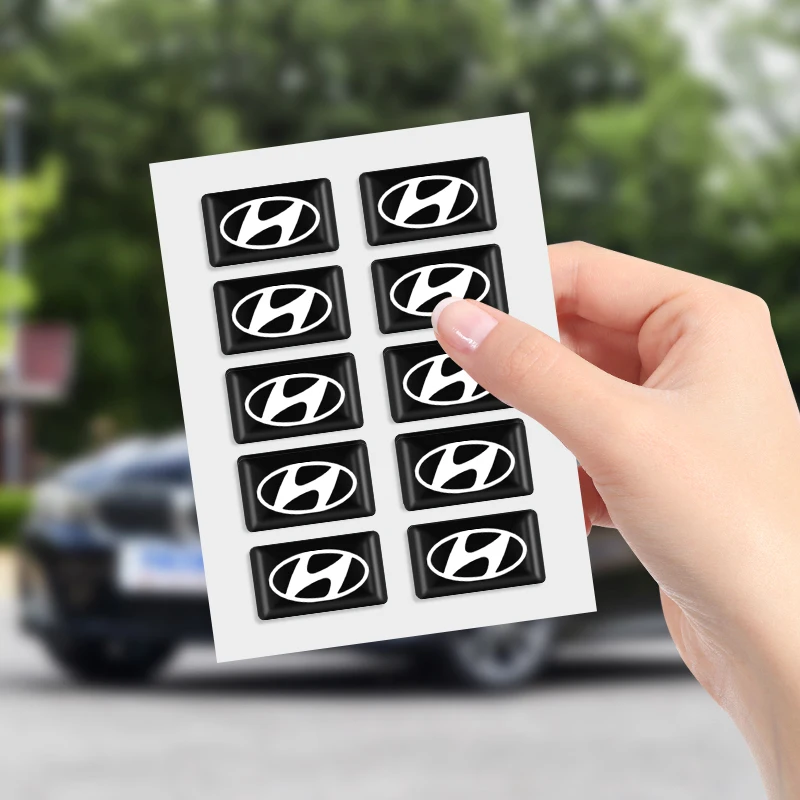 10 قطعة تصفيف السيارة ثلاثية الأبعاد شعار صغير شارة ملصقات لشركة هيونداي توكسون أكسنت إلنترا سانتا في سوناتا I30 I40 ix25 ix35 سولاريس #5