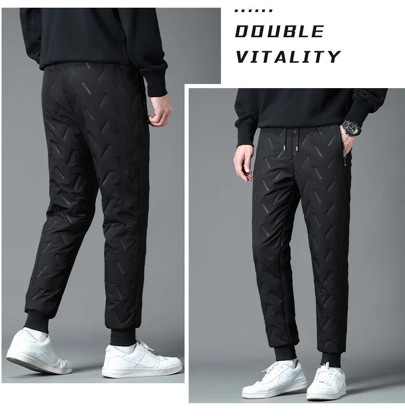 Luxus Marke männer Hosen Warme Plus Samt Verdickt Sport Winddicht Casual Hosen Große Größe Jogginghose Baggy – Detail 13