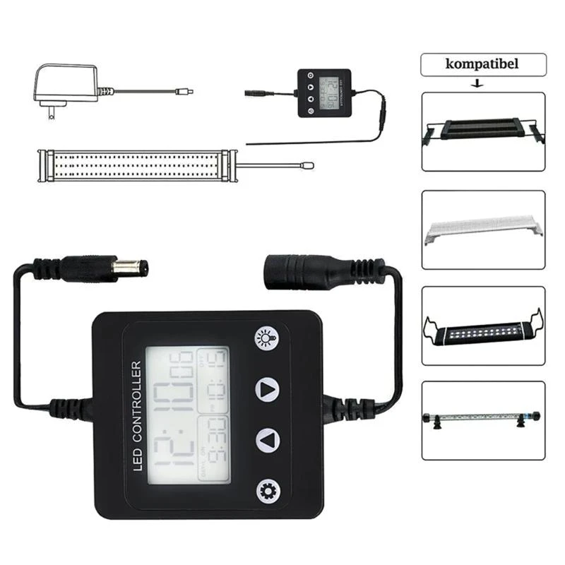 DXAB Easy Use LED Aquariums Light Dimmer Simulates Natural Sunlight With Adjustable Brightness Setting Enhances Plant Growth