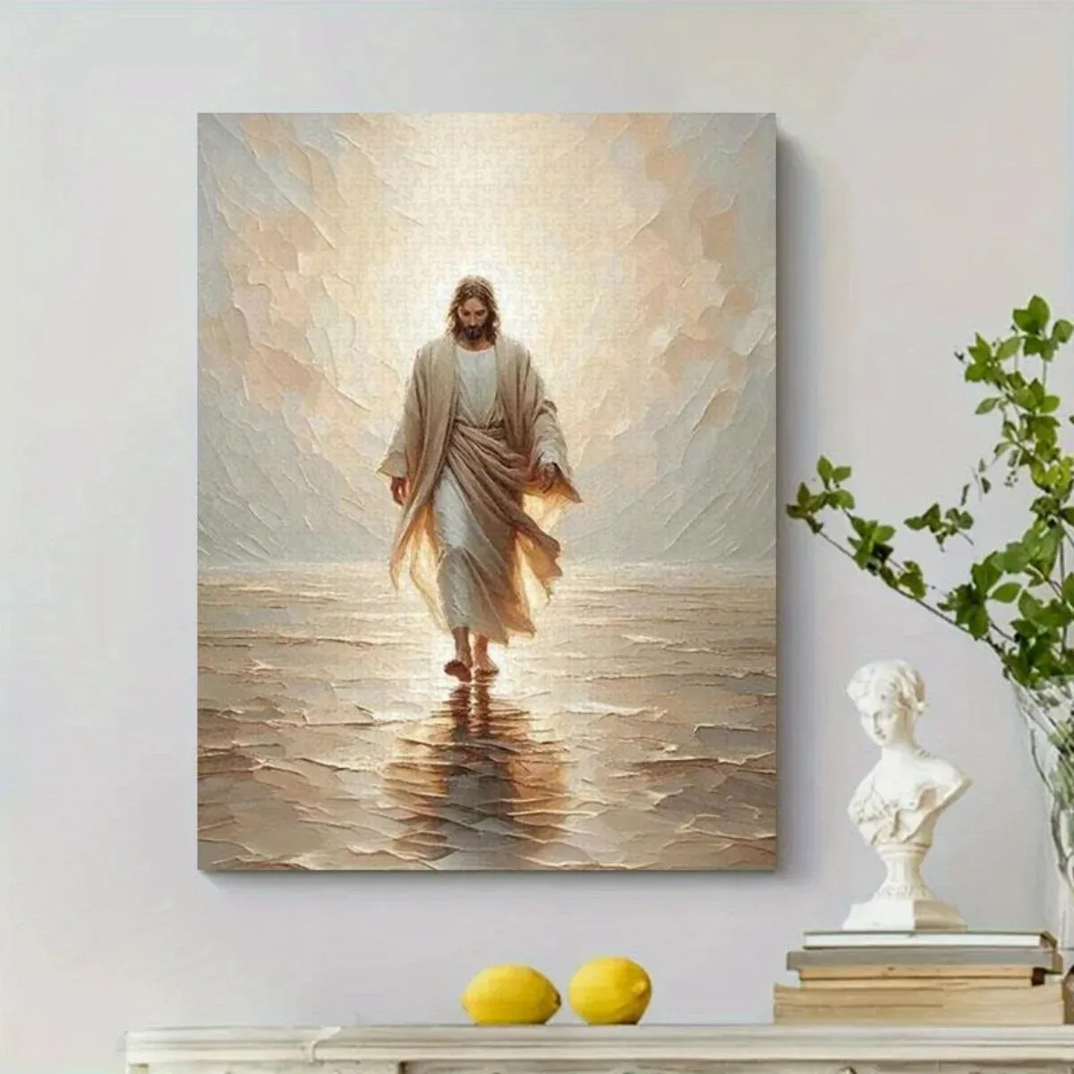 

1000pcs Jesus Walking on Water Puzzle - Challenging Adult Christian for Adults & Families, Frameless Large-Scale Religious Art