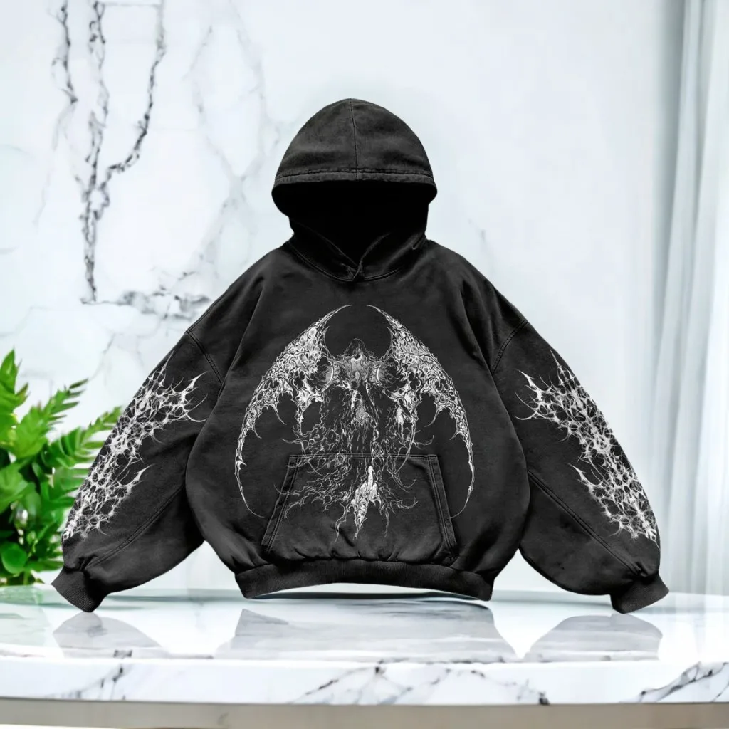

Sweatshirt Y2k Gothic Clothes Retro Streetwear Pattern Women Pullover Casual Fashion for Men Harajuku Heavy Washed Man Hoodie